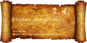Kloiber Alfréda névjegykártya